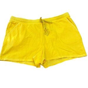 Ladies XXL Elastic Waist Pull On Shorts Yellow Drawstring Pockets NWT Style & Co
